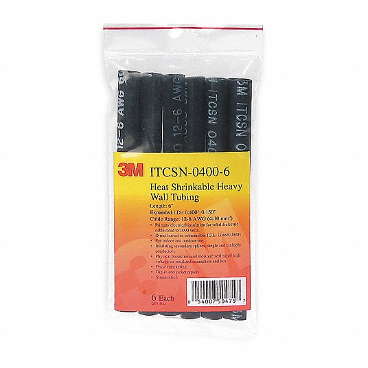 Heavy Wall 3M ITCSN Heat Shrink Tubing Adhesive Glue Lined Tubes 1 Foot Lengths 