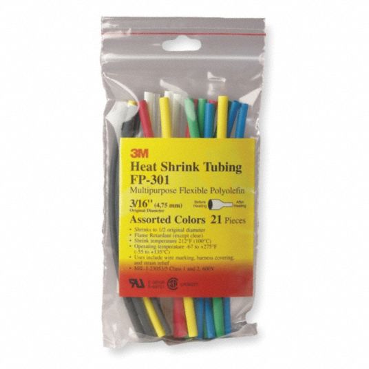 3M Heat Shrink Tubing Kit, Thin Wall, Material Flexible Polyolefin ...