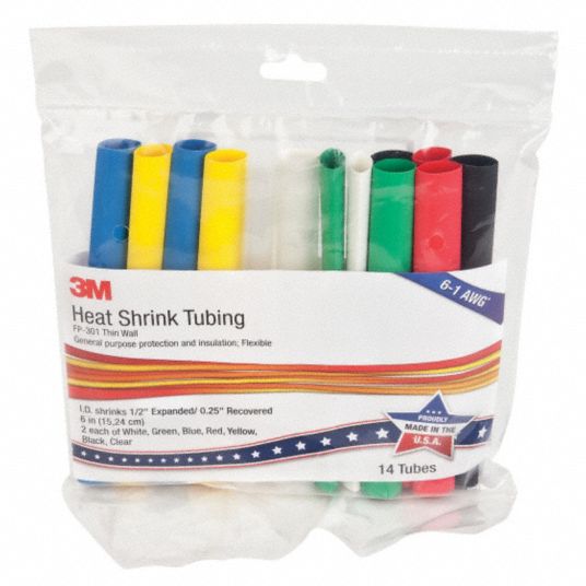 3m Heat Shrink Tubing Kit Thin Wall Material Flexible Polyolefin Flexible 4nu39 Fp 301 1 2 Color Grainger