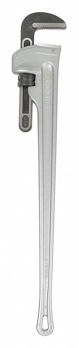 PIPE WRENCH, ALUMINUM, 6 IN JAW CAPACITY, SERRATED, 48 IN OVERALL L, I-BEAM