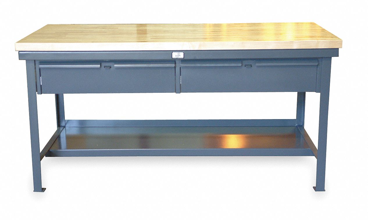 STRONG HOLD, Fixed Ht, Maple, Workbench - 4NWF8|T4830-2DB-MT - Grainger