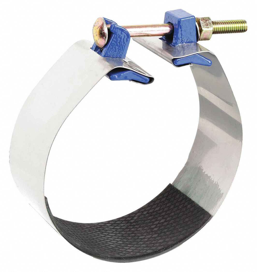 Repair Clamp: For 1 1/2 in Pipe, 3 in Overall Lg, 304 Stainless Steel
