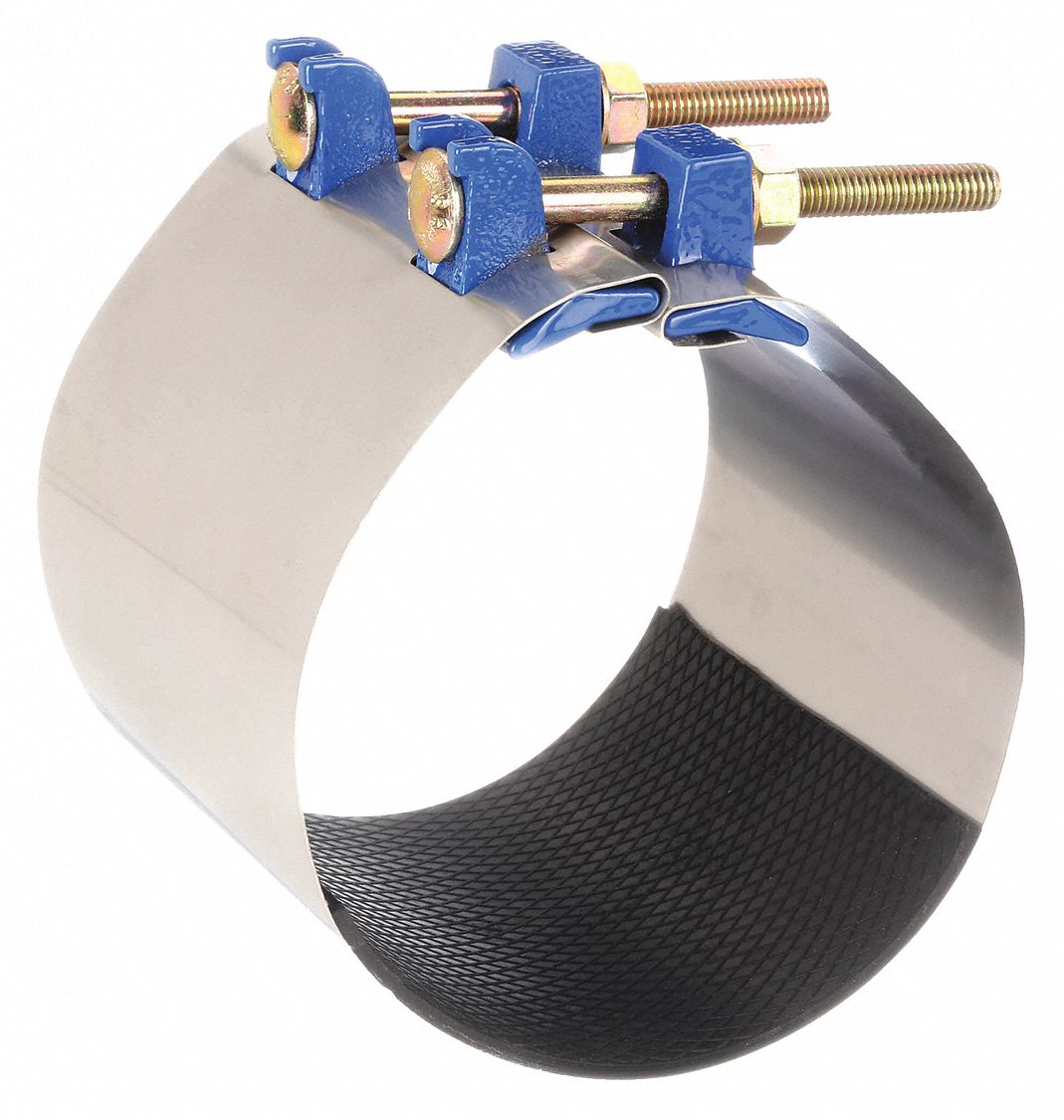 REPAIR CLAMP: FOR 4 IN PIPE, 6 IN OVERALL LG, 304 STAINLESS STEEL, NITRILE RUBBER GASKET