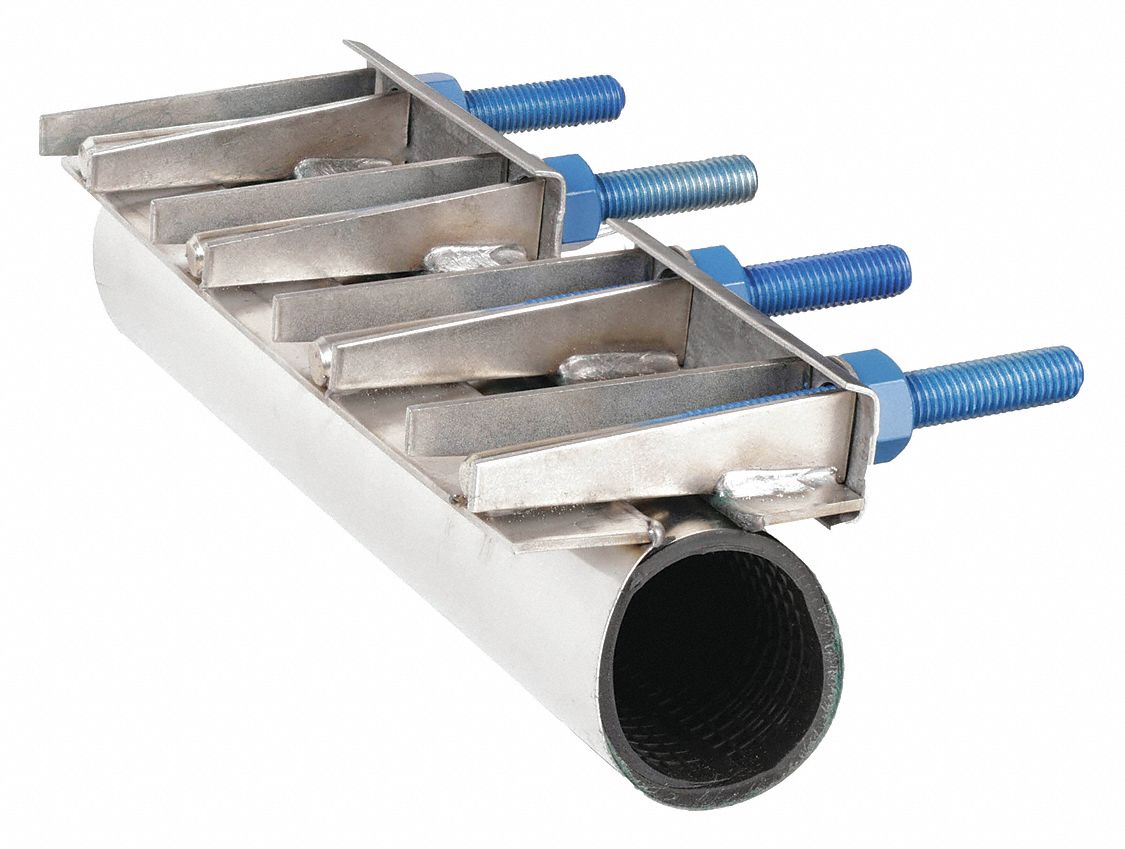 REPAIR CLAMP: FOR 2 IN PIPE, 15 IN OVERALL LG, 304 STAINLESS STEEL