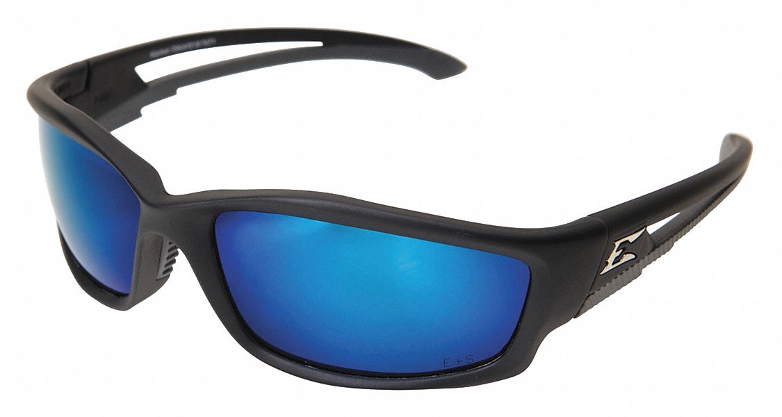 EDGE EYEWEAR Polarized Safety Glasses: Polarized, Wraparound Frame,  Full-Frame, Black, Black, Unisex