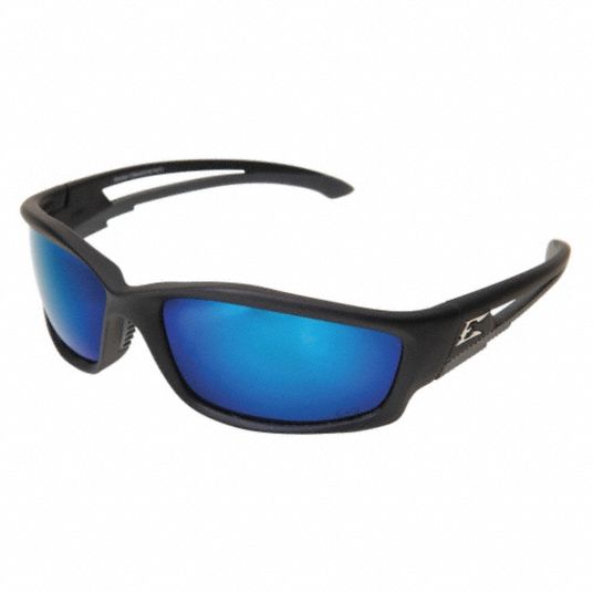 EDGE EYEWEAR Polarized Safety Glasses: Polarized, Wraparound Frame,  Full-Frame, Black, Black, Unisex