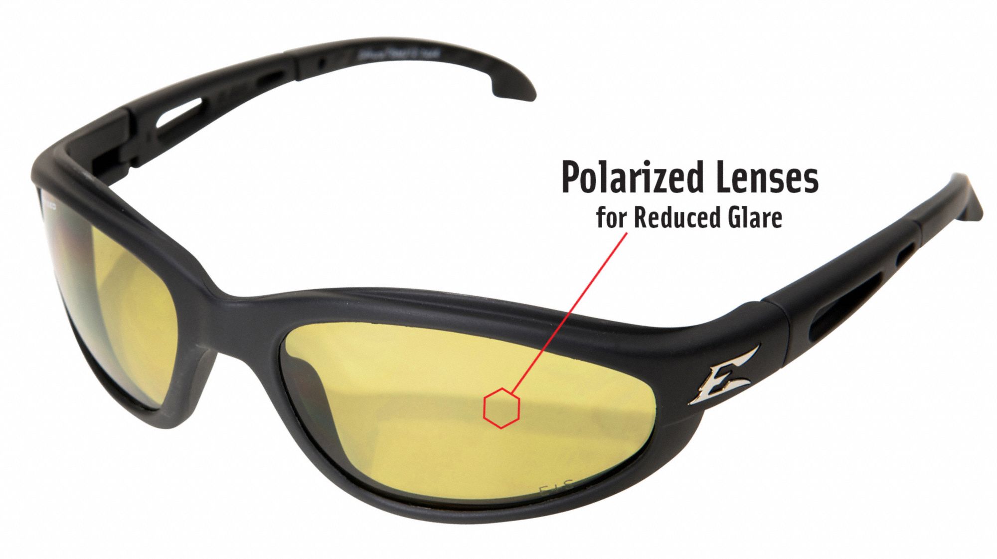 EDGE EYEWEAR Dakura Scratch-Resistant Polarized Safety Glasses , Yellow ...