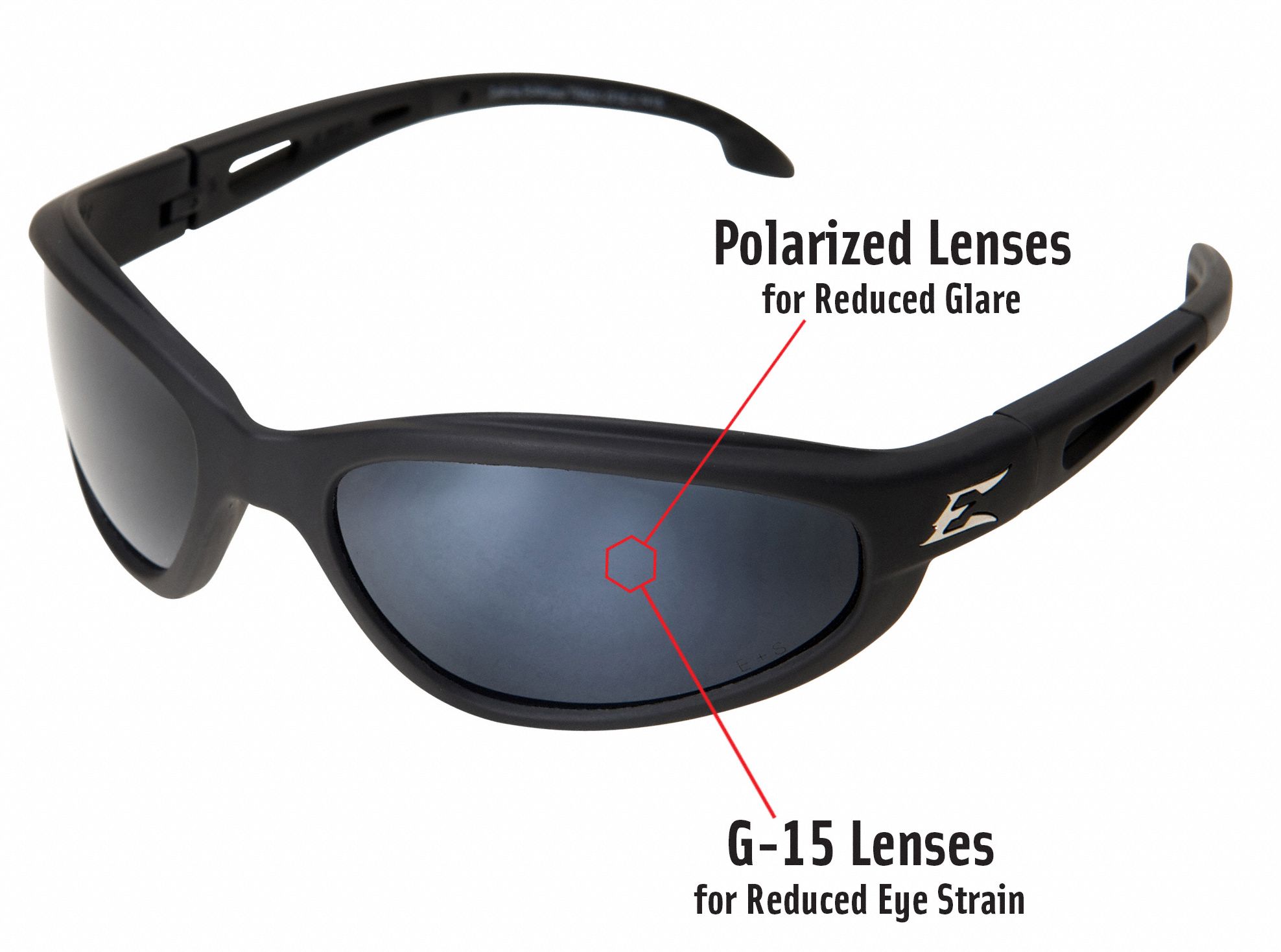 EDGE EYEWEAR Dakura ScratchResistant Polarized Safety Glasses , G15