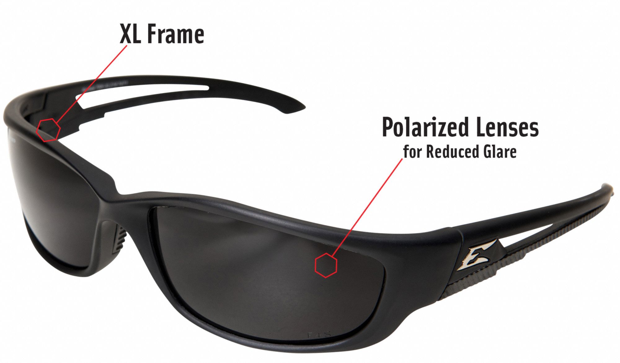 Scratch-Resistant Wraparound TSK-XL216 Edge Eyewear Smoke Polarized Eyewear 
