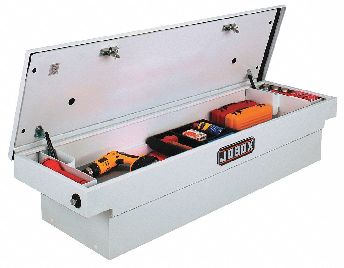 White truck clearance tool box