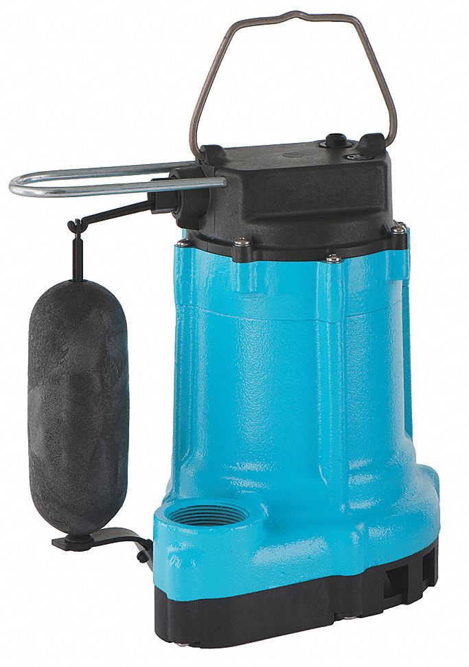 LITTLE GIANT Effluent Pump, HP 1/2, 115V AC, Continuous Duty Cycle, Max