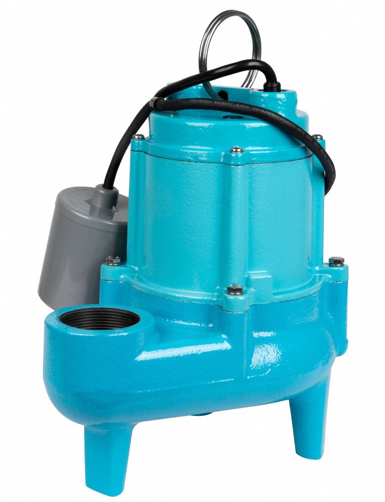 LITTLE GIANT Sewage Ejector Pump: 4/10, 110V AC, Tether Float, 70 gpm ...