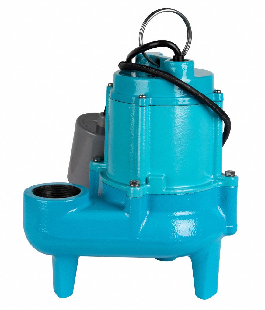 LITTLE GIANT Sewage Ejector Pump, HP 4/10, Flow Rate 10 Ft. of Head