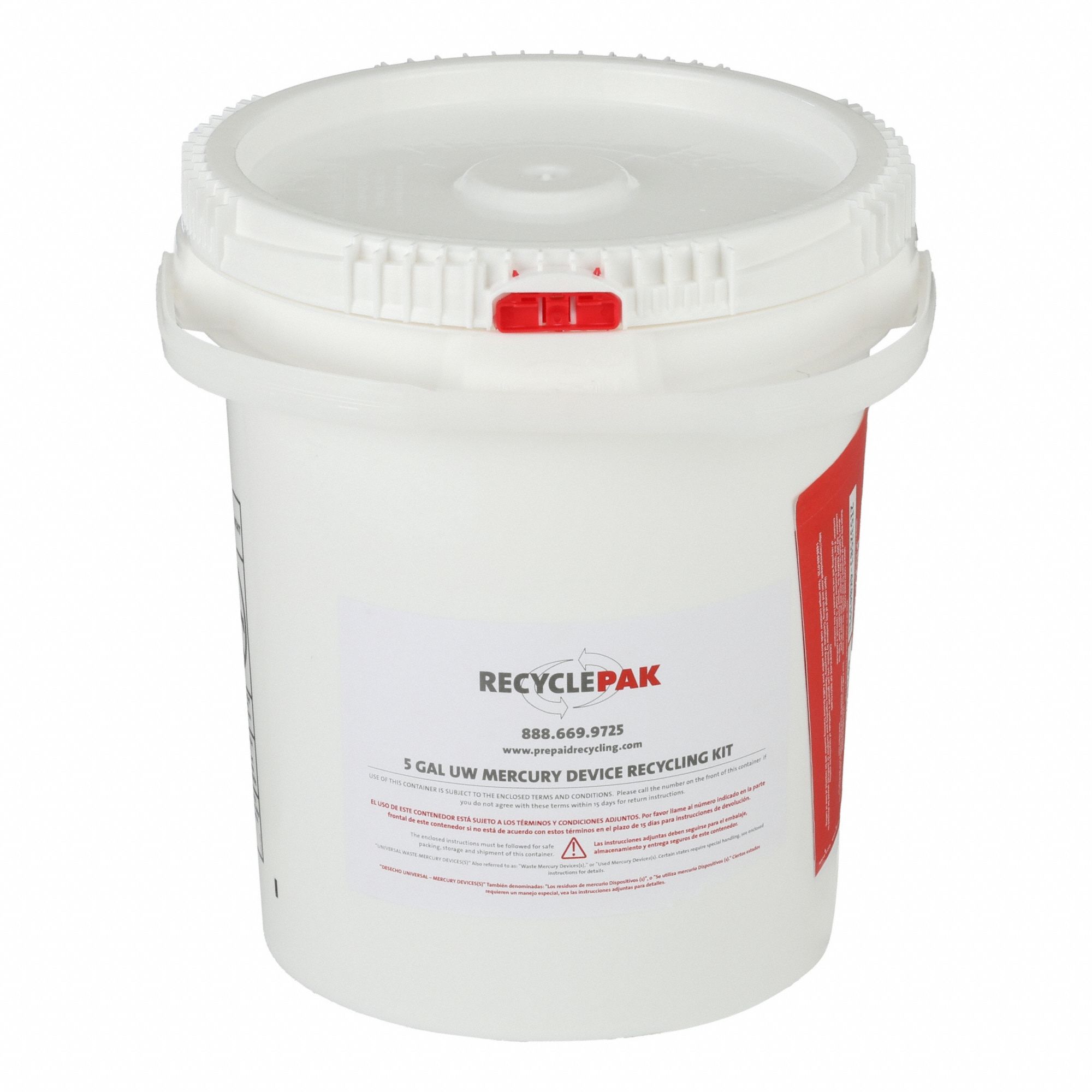Mercury Device Recycling Kit: Intact Universal Waste Mercury Devices, 5 gal