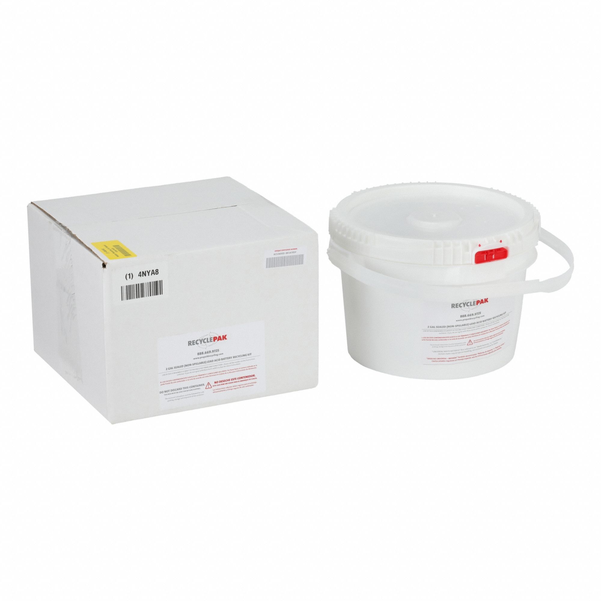 Battery Recycling Kit: Wt Dependent Max Battery Size - L, 2 gal, 35 lb Wt Capacity