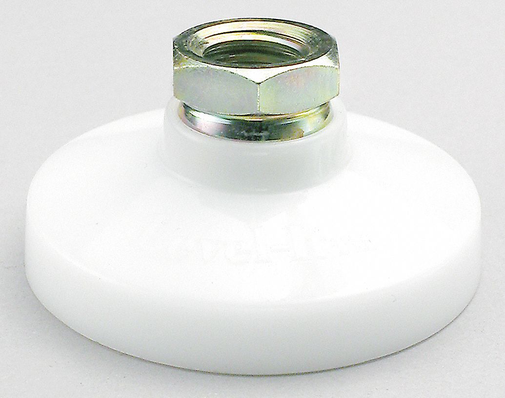 Female-End Leveling Mount: Swivel Boltless, Acetal Homopolymer, 3/4"-10 Thread Size, 3 in Base