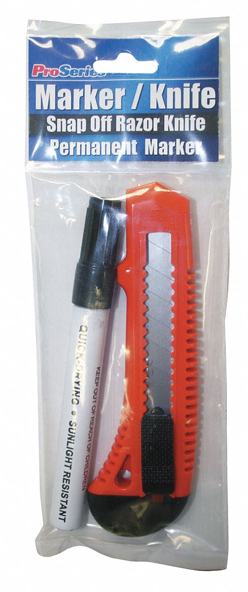 GRAINGER APPROVED UTILITY KNIFE + MARKER PACK - Snap-Off Utility Knives ...