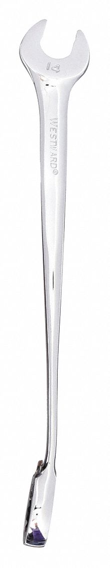 Combination Wrench: Alloy Steel, Chrome, 14 mm Head Size, 9 1/4 in Overall Lg, Std