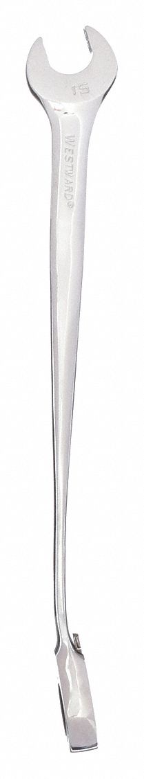Combination Wrench: Alloy Steel, Chrome, 15 mm Head Size, 9 3/4 in Overall Lg, Std