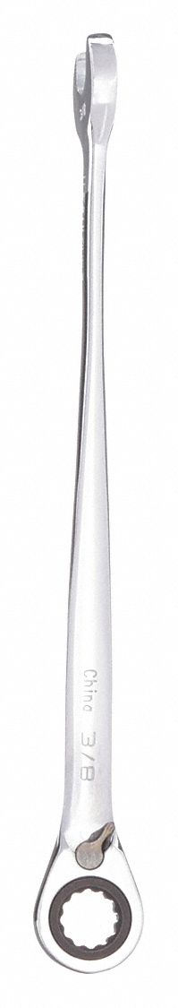 Combination Wrench: Alloy Steel, Chrome, 3/8 in Head Size, 7 in Overall Lg, Offset