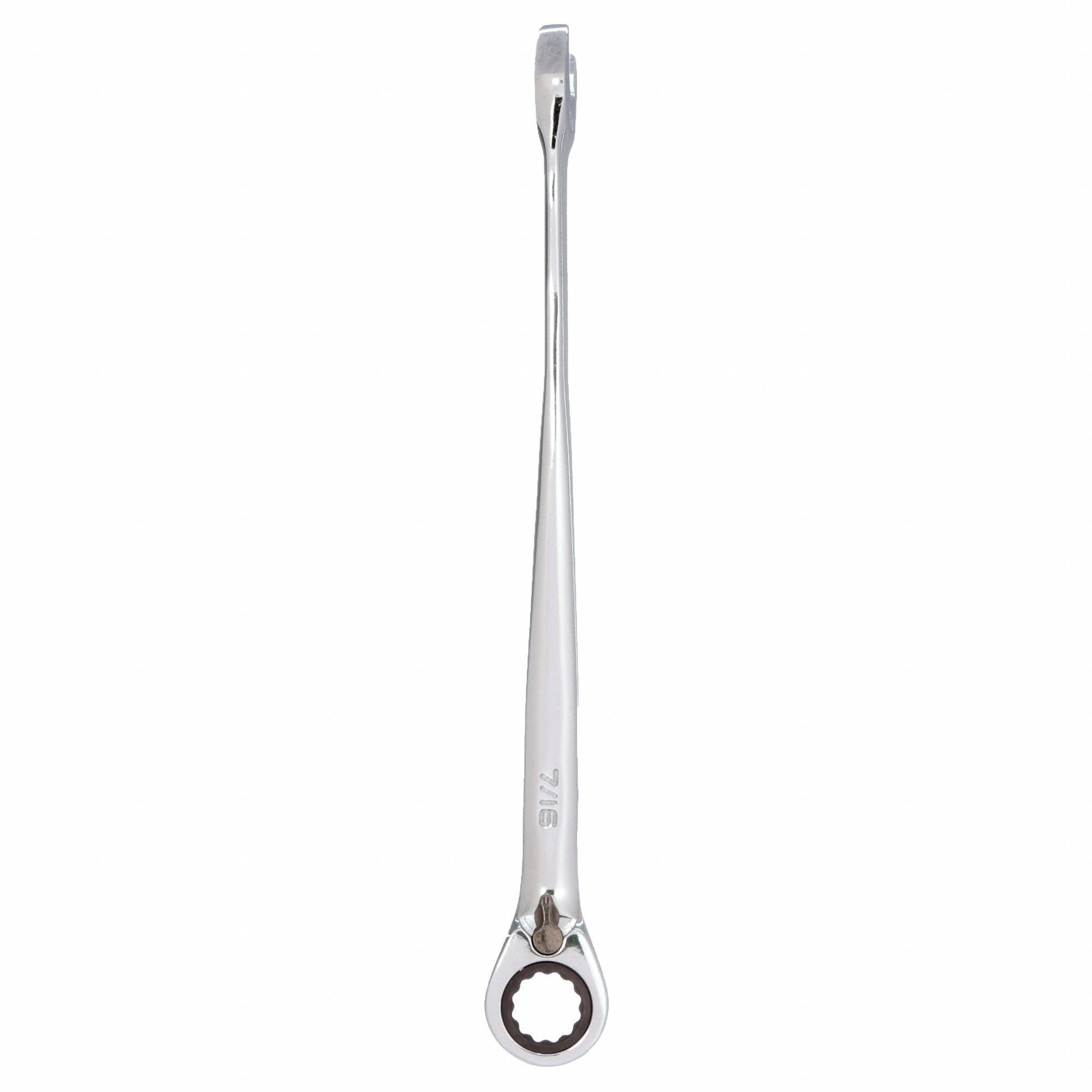 WESTWARD Ratcheting Wrench, Alloy Steel, Chrome, 7/16 in Head Size, 7 5