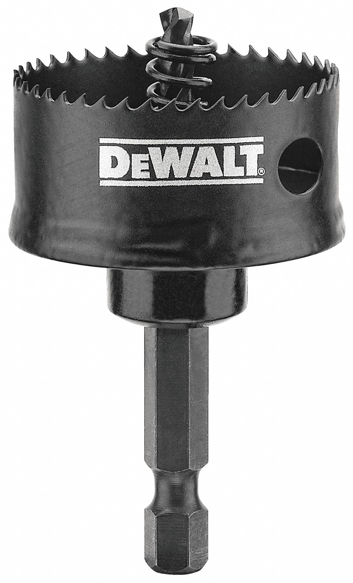 DEWALT HOLE SAW, 1⅜ IN SAW DIAMETER, 10 TPI, ½ IN MAX CUTTING DEPTH, BI ...