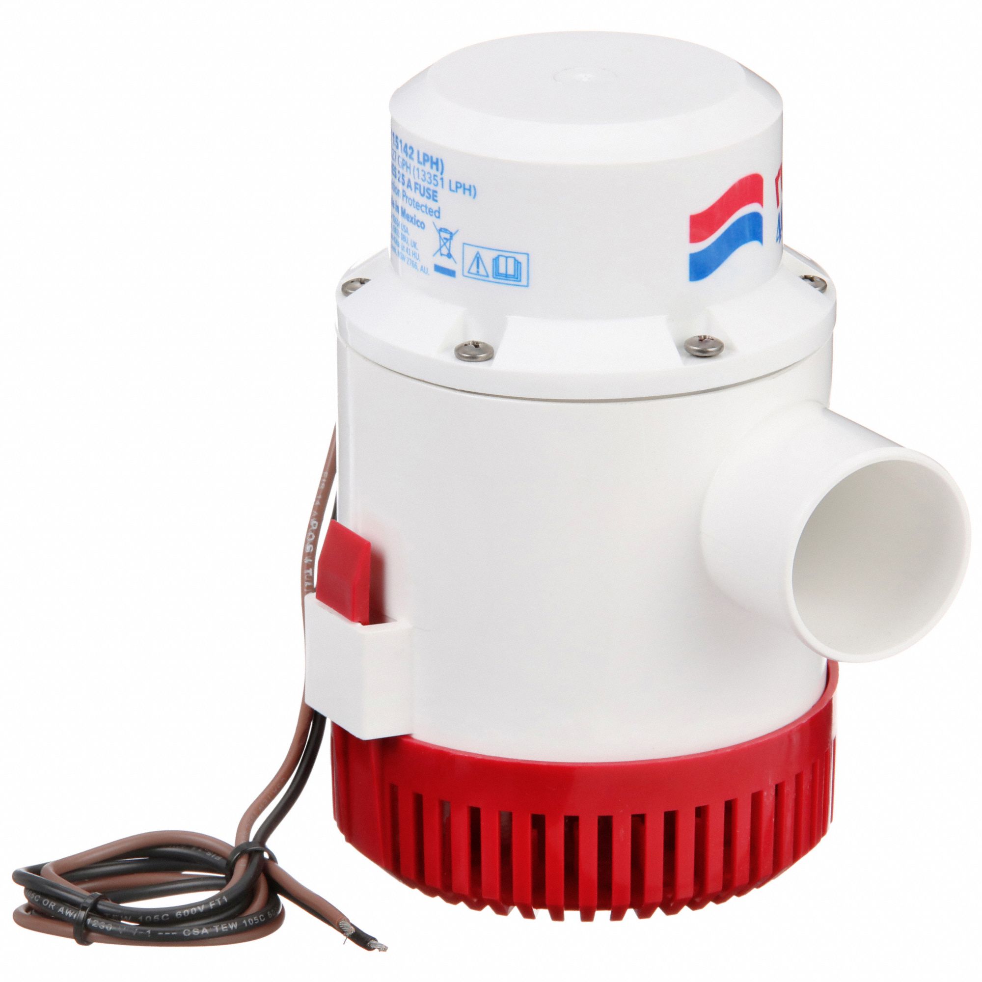 Electric Bilge Pump: 26.5 ft Max. Head, 2 in, 12V DC