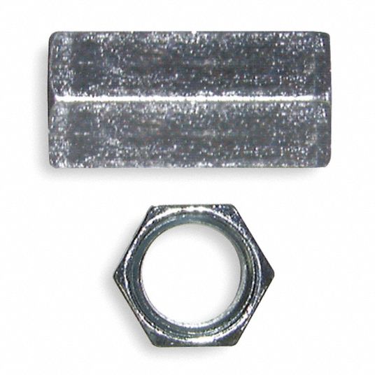 GRAINGER APPROVED 1/2"13 Coupling Nut Finish, Steel 188, Right Hand