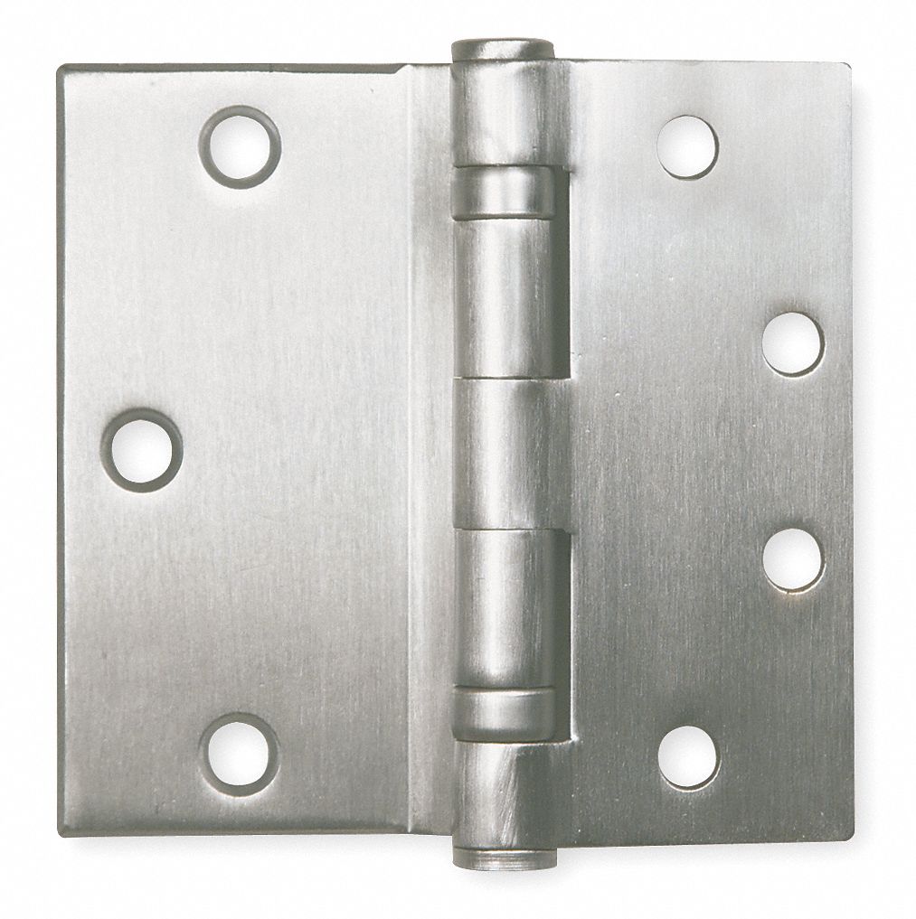 GRAINGER APPROVED 4 1/2 in x 4 1/2 in Butt Hinge with Satin Chrome ...