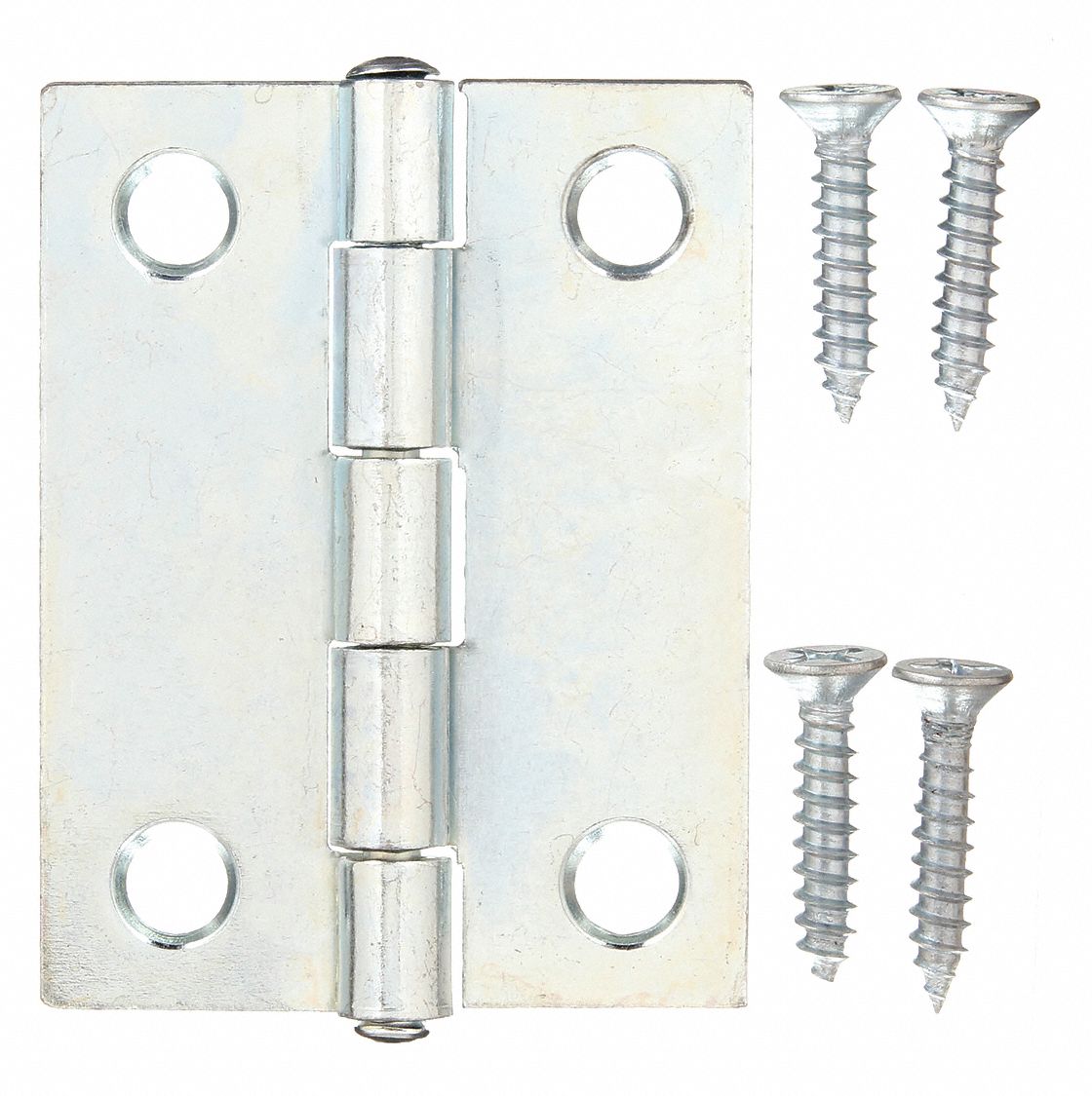 Butt Hinge: Steel, Full Mortise, 1 in Leaf Wd