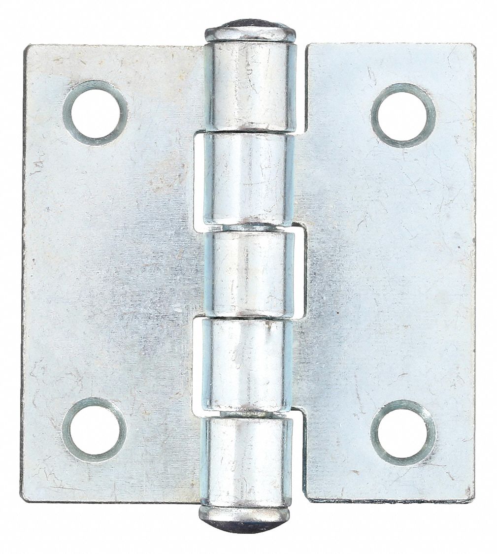 Butt Hinge: Steel, Full Mortise, 1 in Leaf Wd