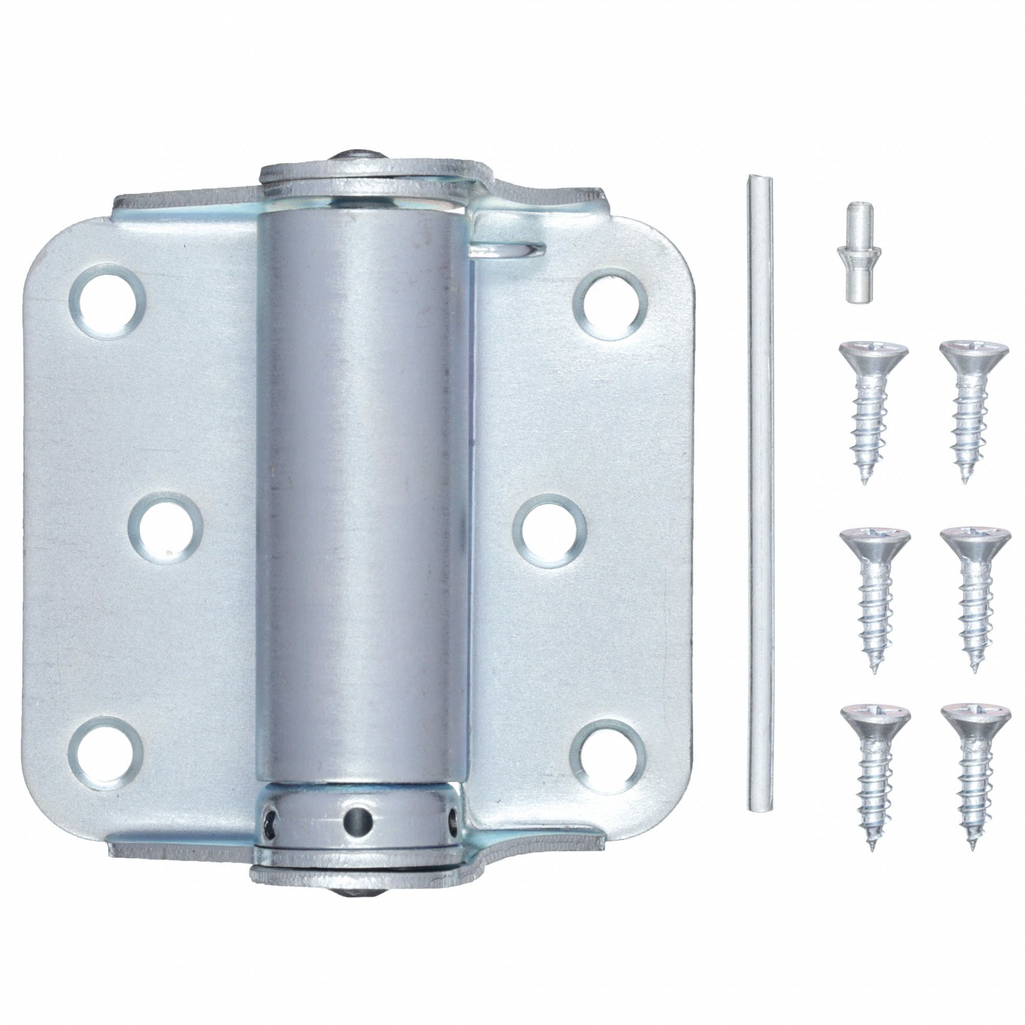 GRAINGER APPROVED Spring Hinge With Holes, Bright Zinc Finish, Rounded ...