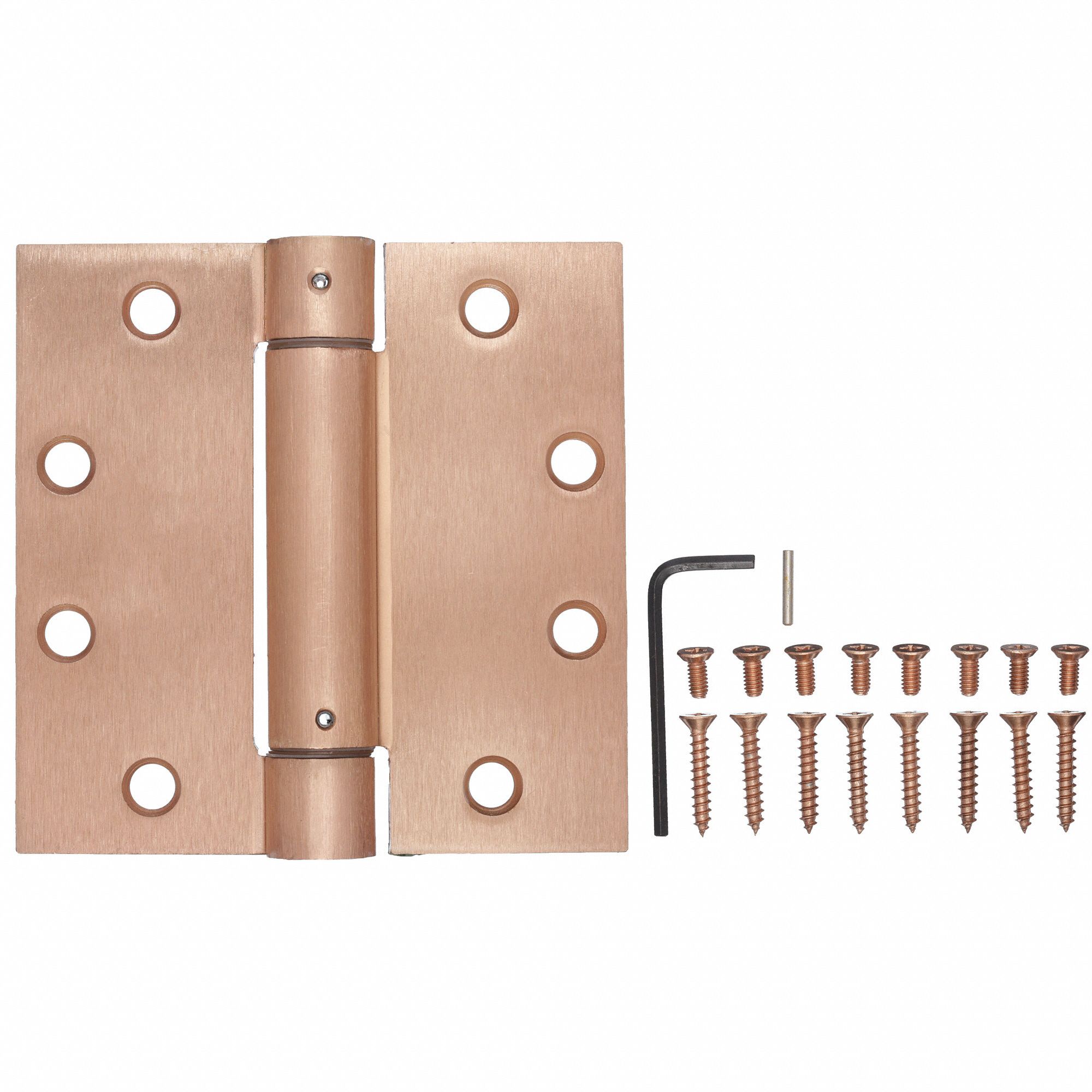 GRAINGER APPROVED Spring Hinge With Holes, Bronze Finish, Square