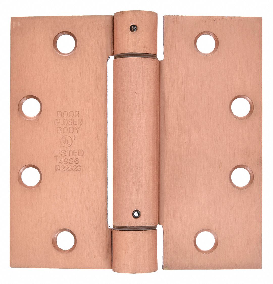 Spring Hinge: Full Mortise Mounting, Steel, Bronze, 4 1/2 in Overall Wd, 4 1/2 in Overall Ht