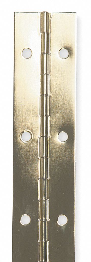 Piano Hinge: Steel, 48 in Leaf Ht, 5/8 in Leaf Wd