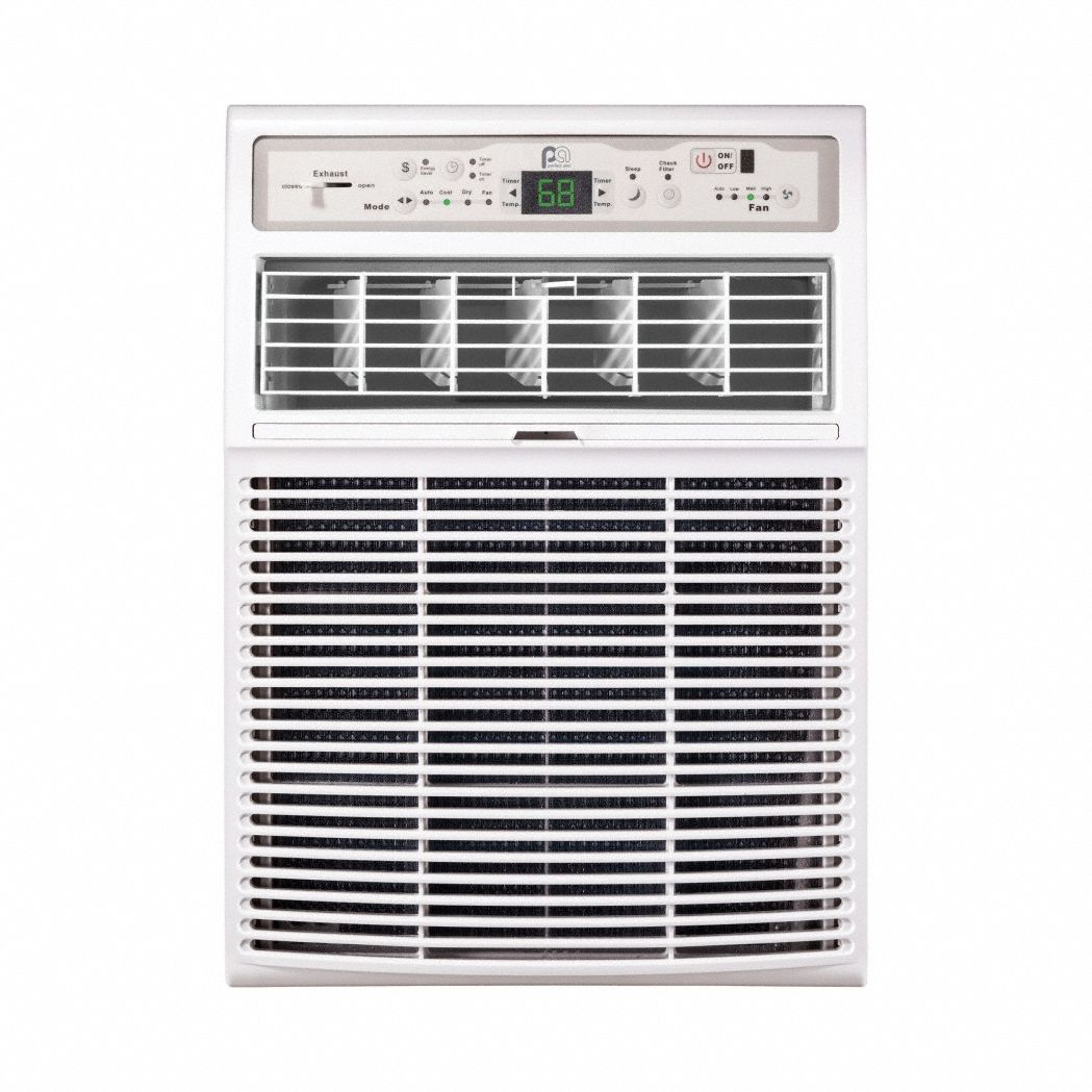 Window Air Conditioner: 400 sq ft – 450 sq ft, 10, 000 BtuH, 115V AC, 5-15P, Slide Out
