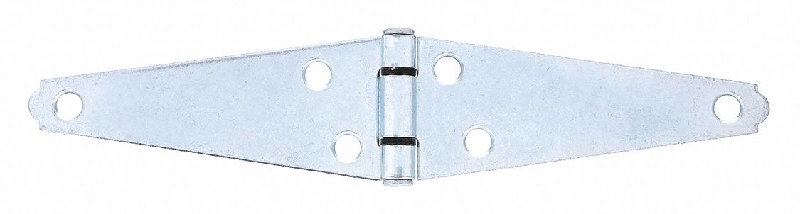 Strap Hinge: Steel, 1 1/2 in Leaf Ht, 4 in Leaf Wd