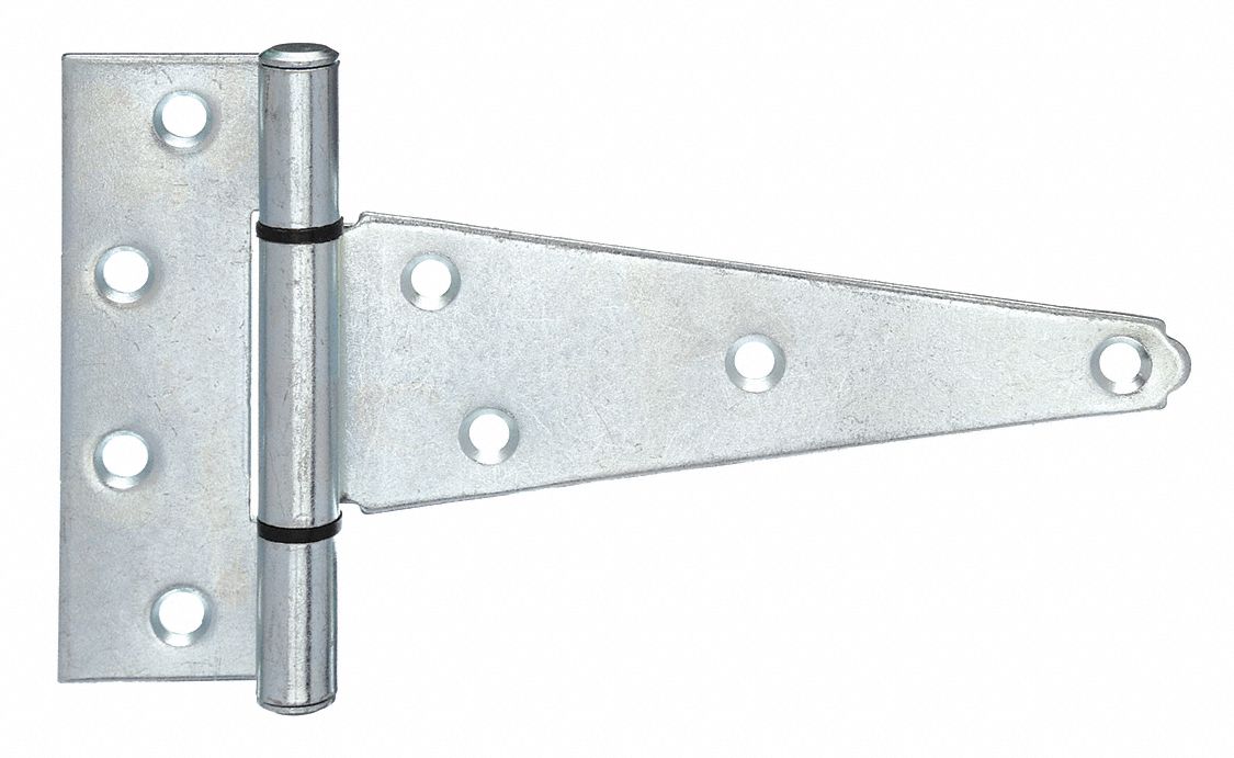 Tee Hinge: Steel, 4 1/4 in Leaf Ht, 1 13/16 in Leaf Wd