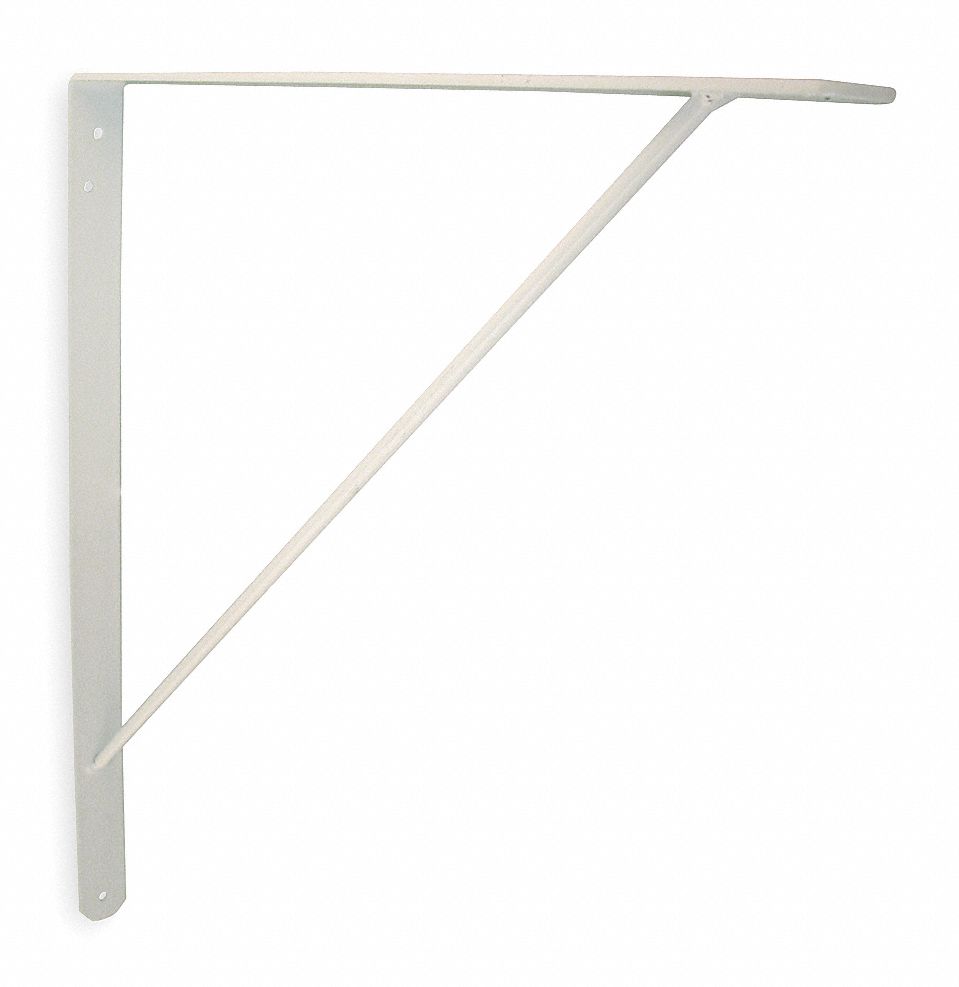 GRAINGER APPROVED Shelf Bracket 75 Load Capacity (Lb.), White, 18 in