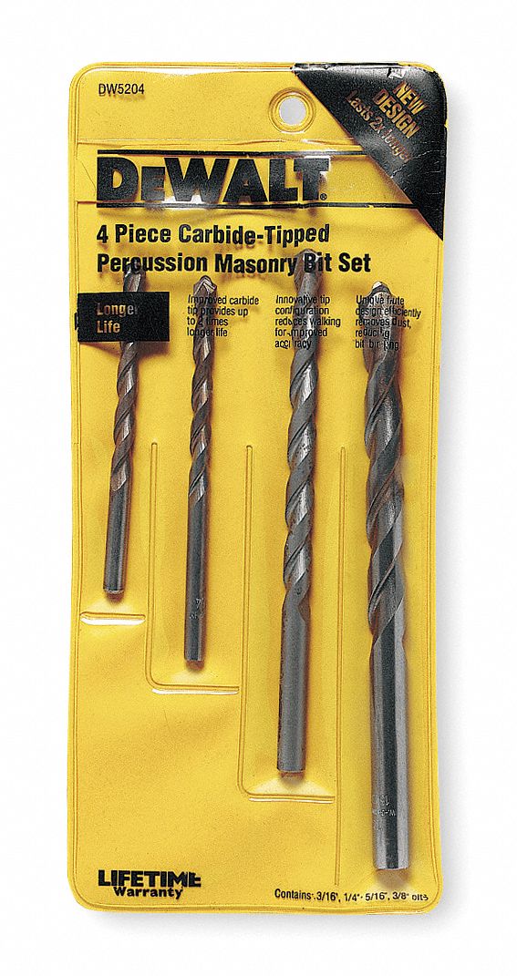 DEWALT 3Flat Shank Drill Bit Set 9 in Overall Lg, 3/8 in Shank Dia, 4