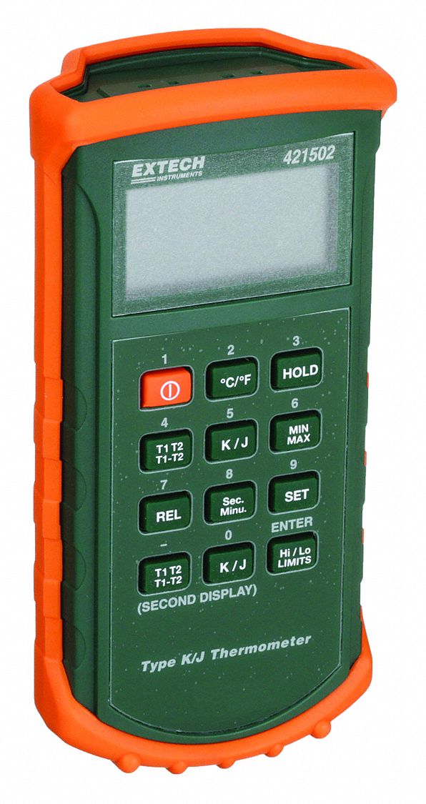 EXTECH, Multichannel Thermocouple Temp Meter with Min/Max, Thermocouple,  Thermocouple Thermometer 4PC60|421502 Grainger