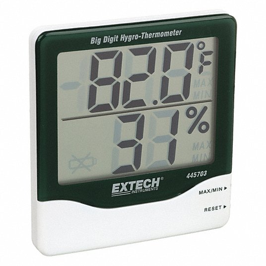 Factories/Greenhouses/Offices, 14° to 140°F/-10° to 60°C, Hygrometer - 4PC65|445703 - Grainger