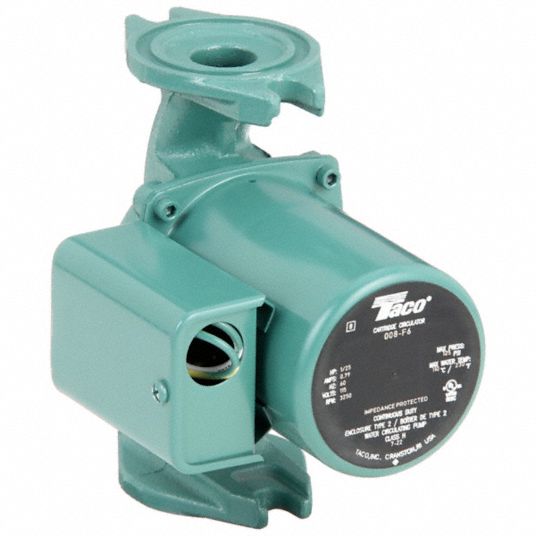 Hydronic Circulating Pump: Std, Taco, Flanged, 1/25 HP, 16 ft Max. Head, 6  3/8 in Face to Face