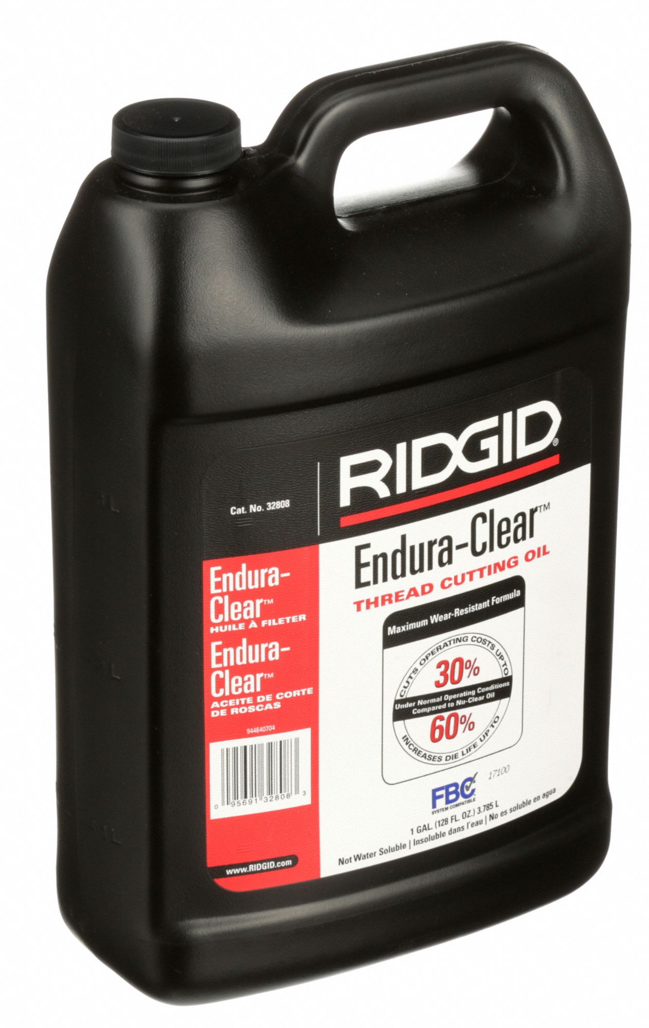 RIDGID Cutting Oil 1 gal Container Size, Can, EnduraClear 4PCE132808 Grainger