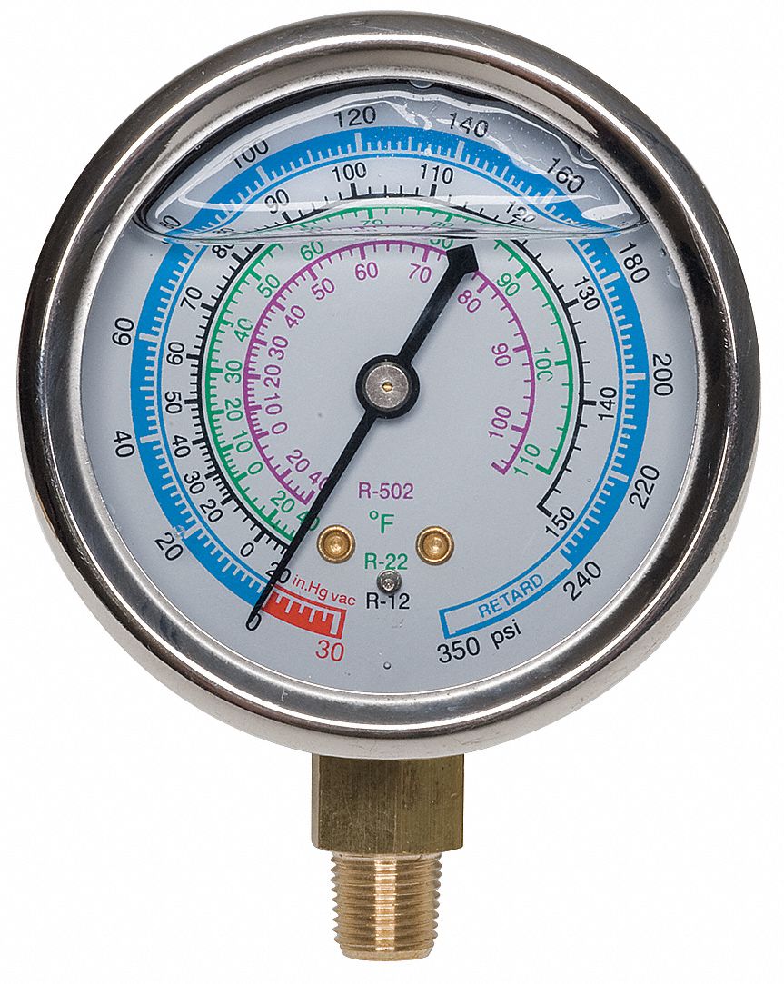 DAYTON, R12/R22/R502, 2 3/4 in Dia, Replacement Low Side Pressure