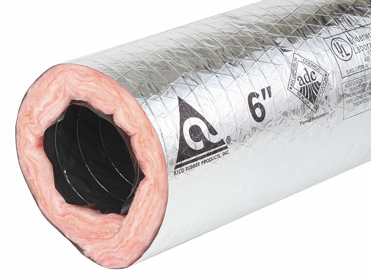 INSULATED FLEXIBLE DUCT,6 INWC,5000 FPM