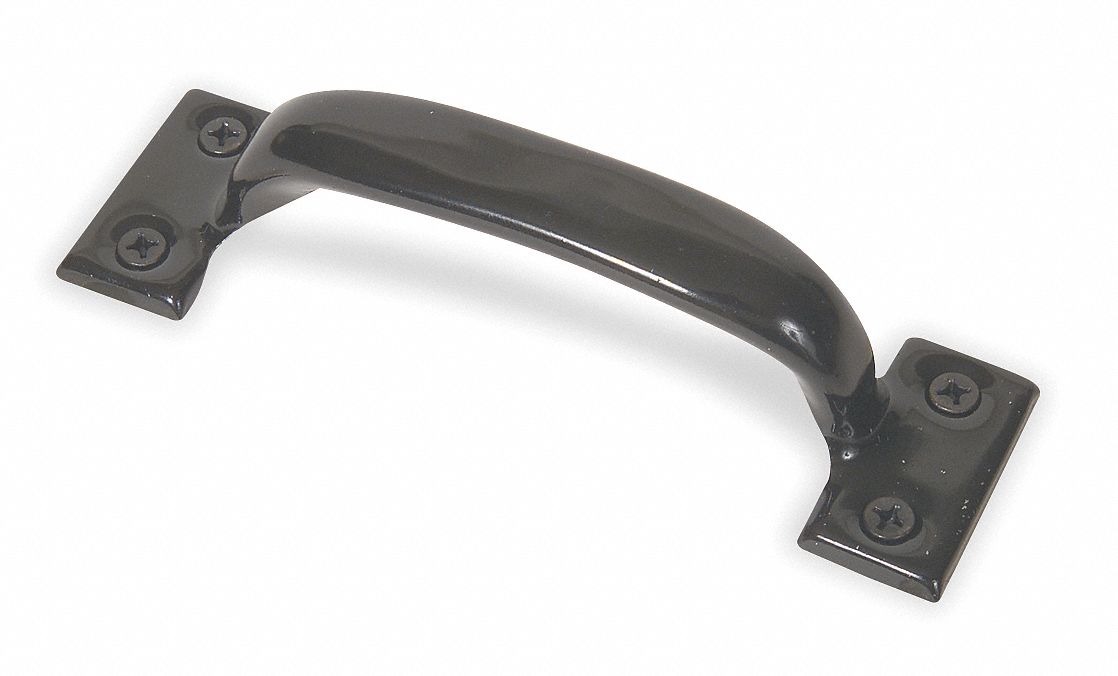 GRAINGER APPROVED Steel Pull Handle with Powder Coated Finish, Black