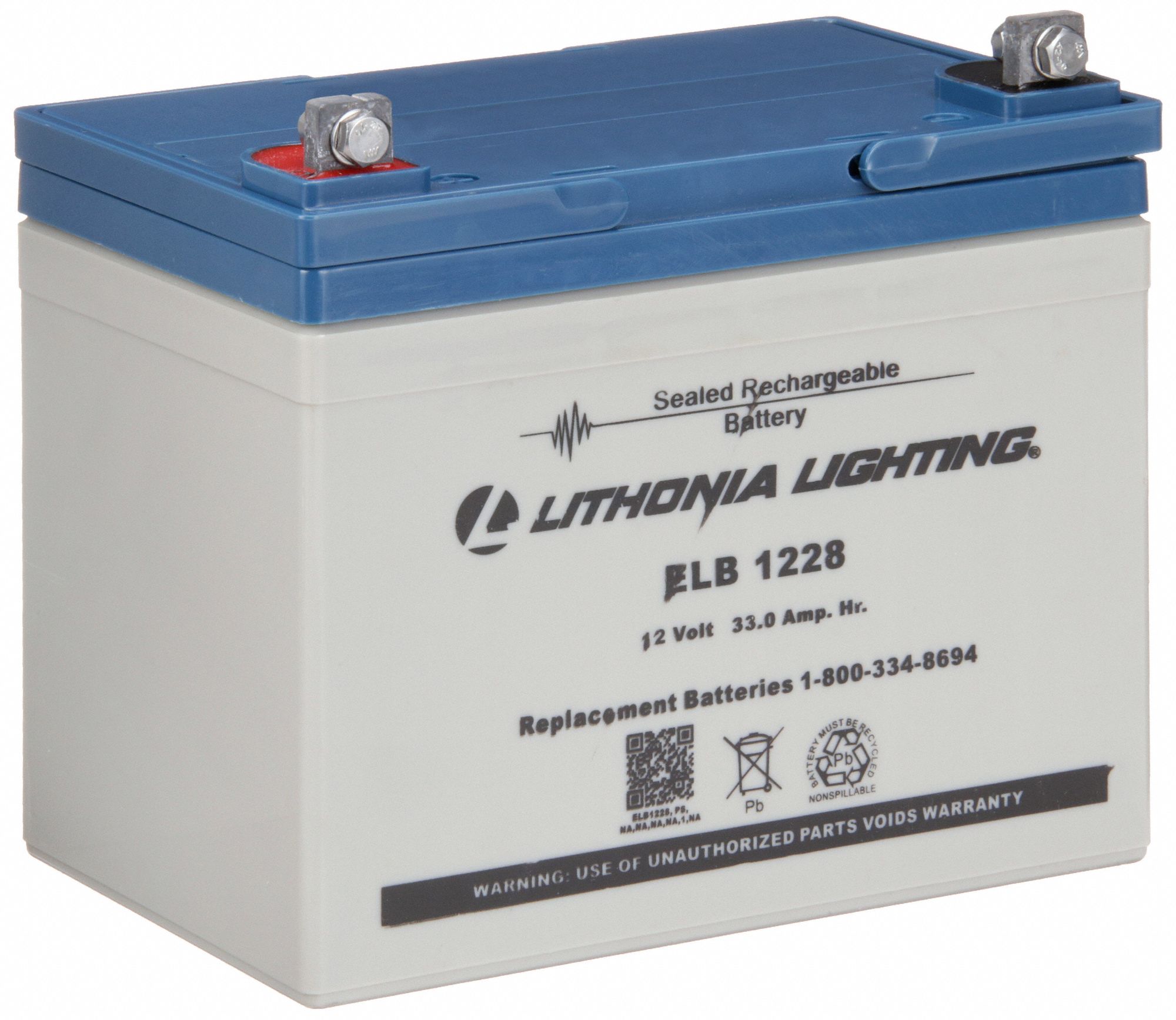 ELT125, Sealed Lead Acid, Battery 4PG82ELB 1228 Grainger