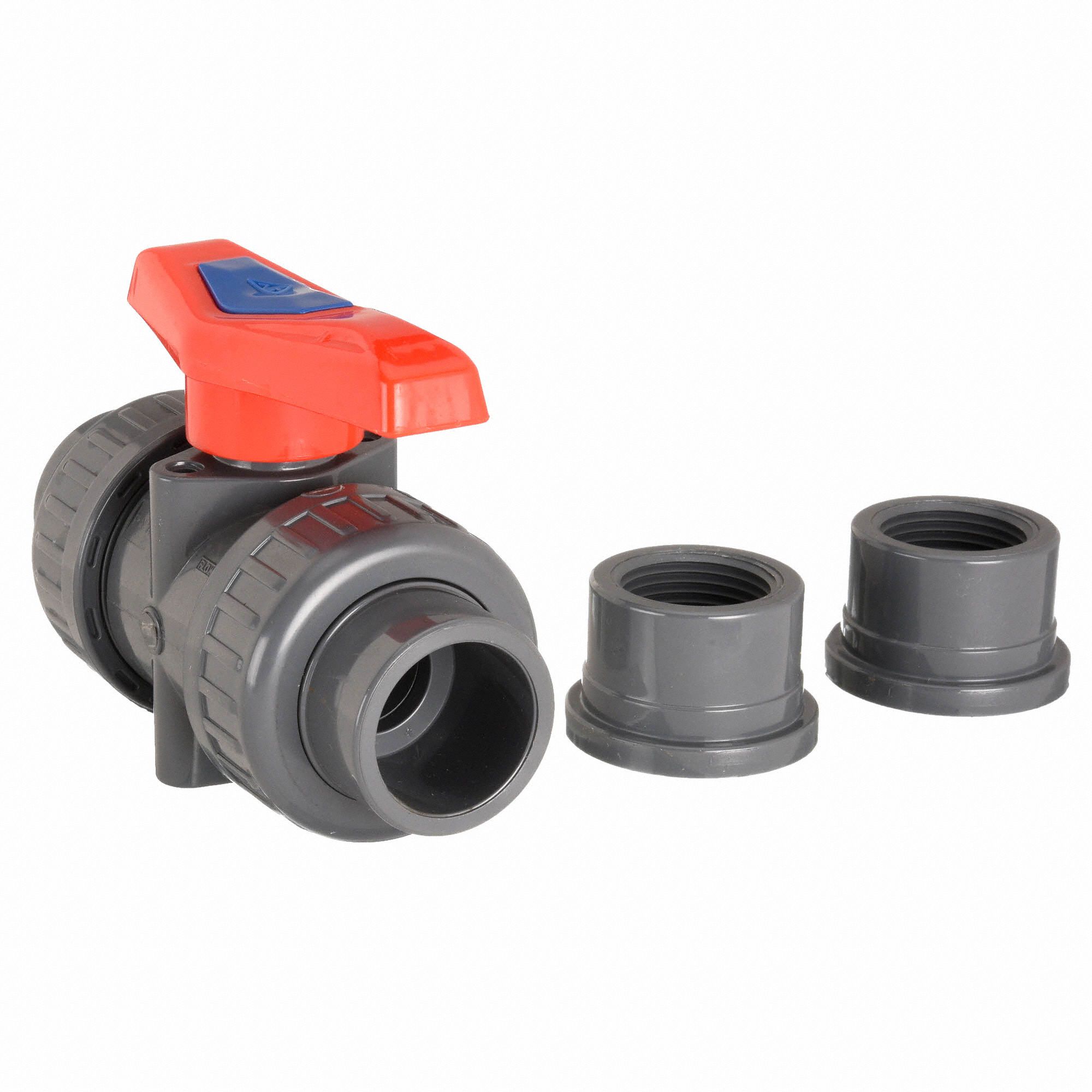 GRAINGER APPROVED Ball Valve, PVC, Inline True Union, 2Piece, Pipe