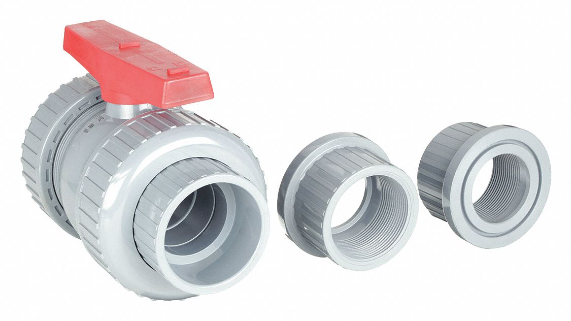 MANUAL TWO-WAY BALL VALVE: 3 IN SIZE, CPVC, STRAIGHT, SOCKET X FNPT, TWO-PIECE